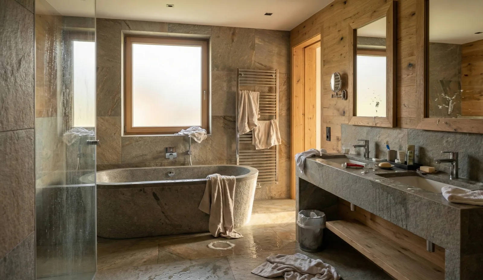 Hotelbad vor der Reinigung